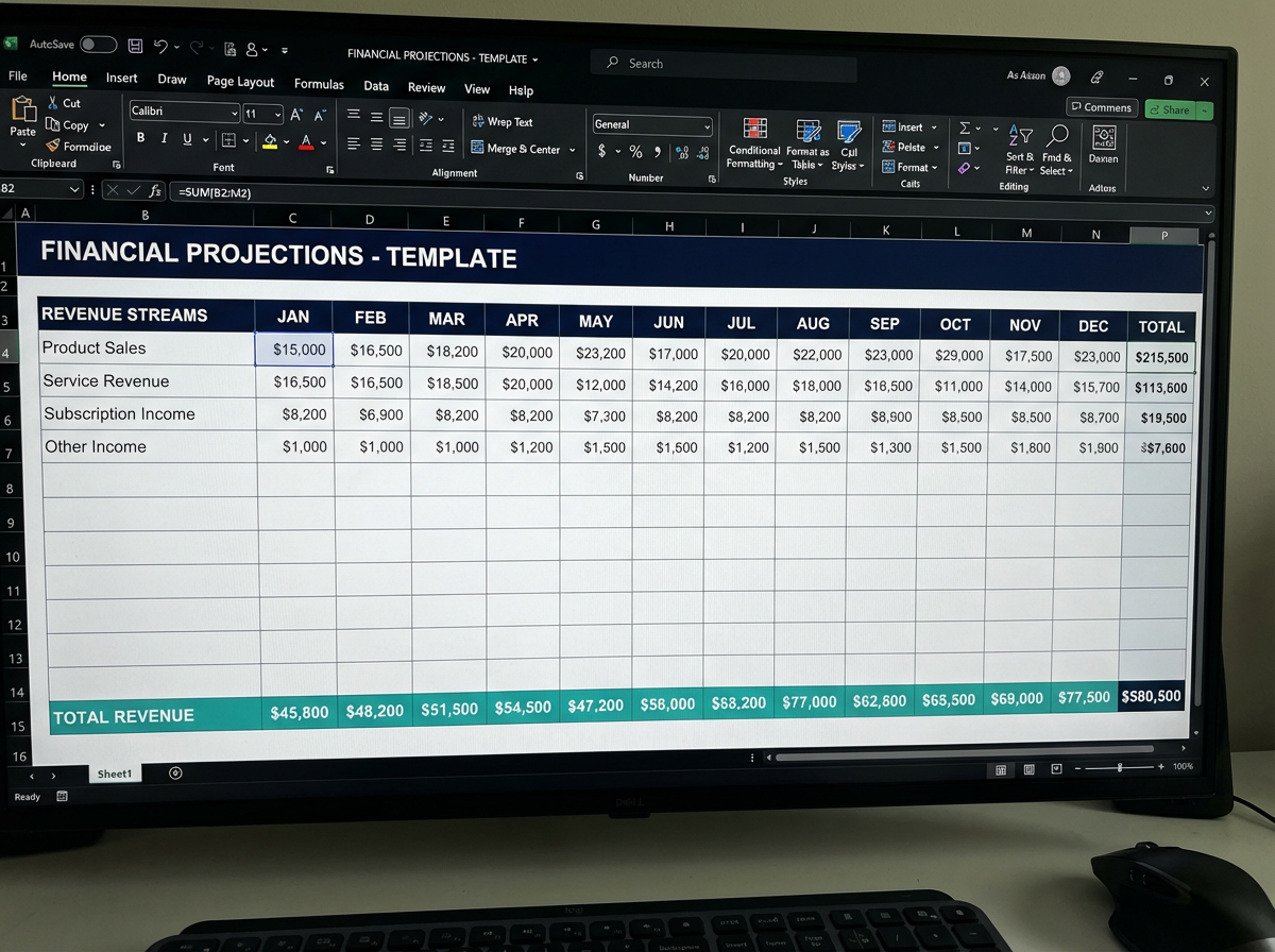 Financial Projection Spreadsheet Kit sample template 1