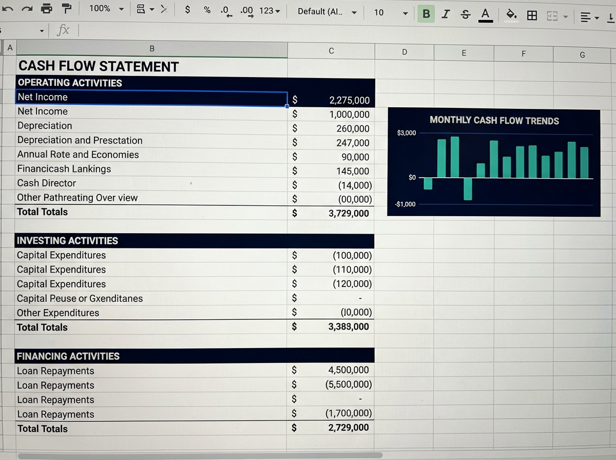 Financial Projection Spreadsheet Kit sample template 2